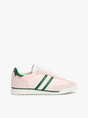 multi leather cleat classic runner trainers for women tommy jeans