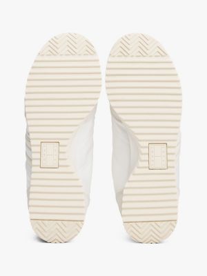 baskets de running en cuir crantées blanc pour femmes tommy jeans