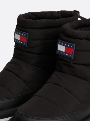 bottines matelassées crantées fourrées noir pour femmes tommy jeans