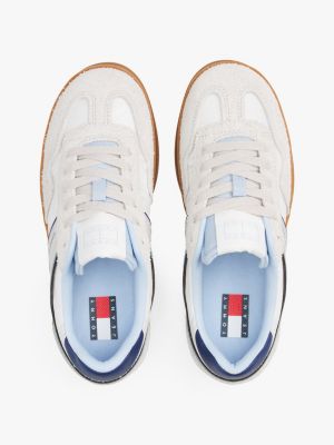 grey the greenwich leather trainers for women tommy jeans