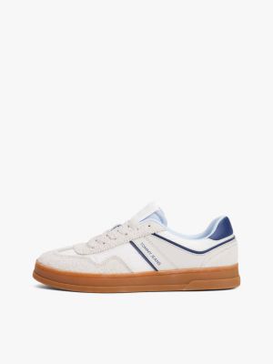 grey the greenwich leather trainers for women tommy jeans