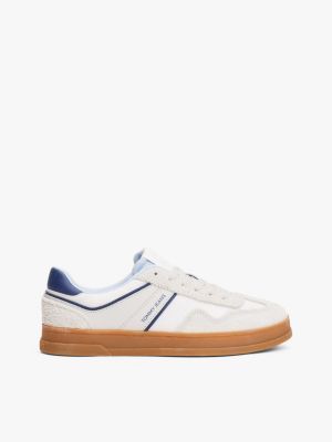 grey the greenwich leather trainers for women tommy jeans