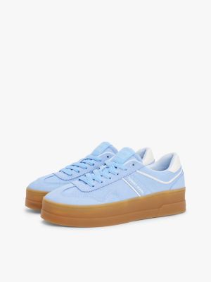 multi the greenwich suede platform trainers for women tommy jeans