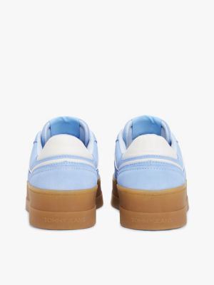 multi the greenwich suede platform trainers for women tommy jeans