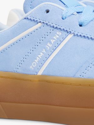 multi the greenwich suede platform trainers for women tommy jeans