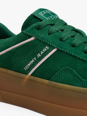 multi the greenwich suede platform trainers for women tommy jeans