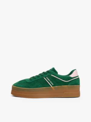 multi the greenwich suede platform trainers for women tommy jeans