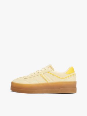 multi the greenwich suede platform trainers for women tommy jeans