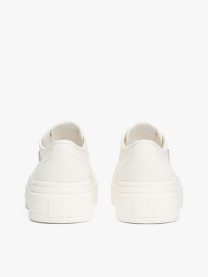 beige denim platform trainers for women tommy jeans