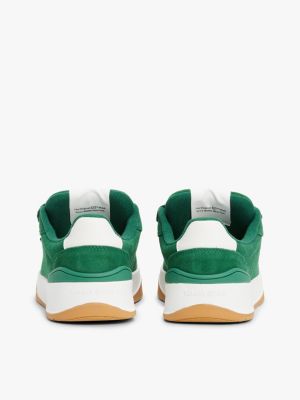 green leather chunky trainers for women tommy jeans