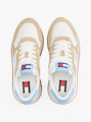 meerdere kleuren lichtgewicht hardloopsneaker van suède voor dames - tommy jeans