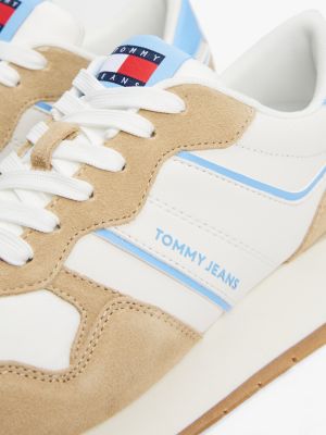 multi suede lightweight running trainers for women tommy jeans