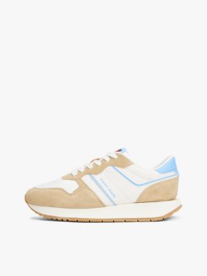 multi suede lightweight running trainers for women tommy jeans