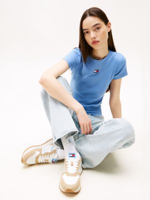 multi suede lightweight running trainers for women tommy jeans