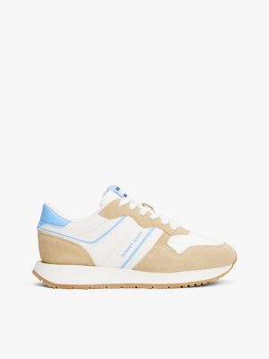 multi suede lightweight running trainers for women tommy jeans