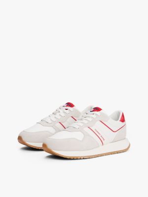 zapatillas de running en ante ligero beige de mujeres tommy jeans