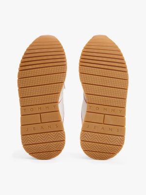 baskets de running légères en daim beige pour femmes tommy jeans