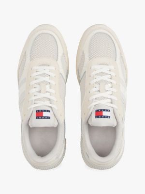 white suede cleat chunky trainers for women tommy jeans