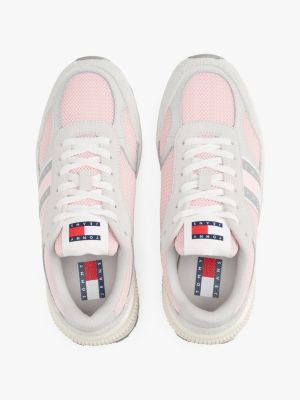 multi suede cleat chunky trainers for women tommy jeans