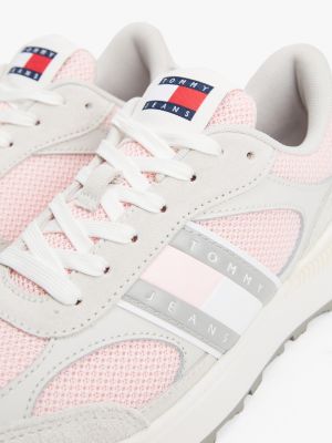 multi chunky rutschhemmender sneaker aus wildleder für damen - tommy jeans