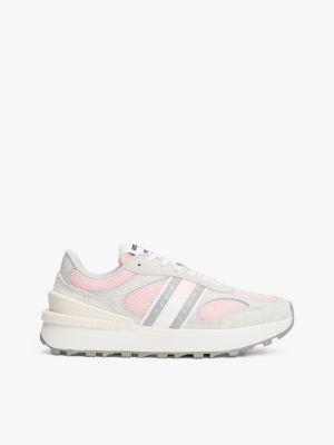 multi suede cleat chunky trainers for women tommy jeans