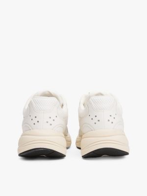 white archive mixed texture chunky trainers for women tommy jeans