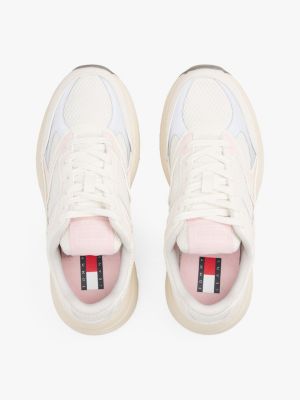 zapatillas archive robustas con texturas mixtas rosa de mujeres tommy jeans