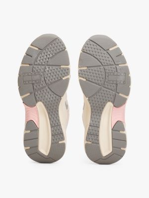 zapatillas archive robustas con texturas mixtas rosa de mujeres tommy jeans