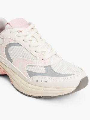 pink archive mixed texture chunky trainers for women tommy jeans