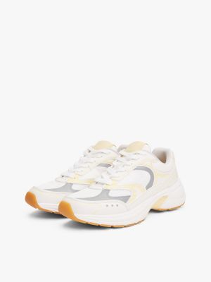 yellow archive mixed texture chunky trainers for women tommy jeans