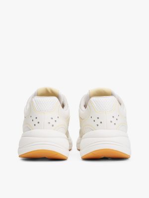 white archive mixed texture chunky trainers for women tommy jeans