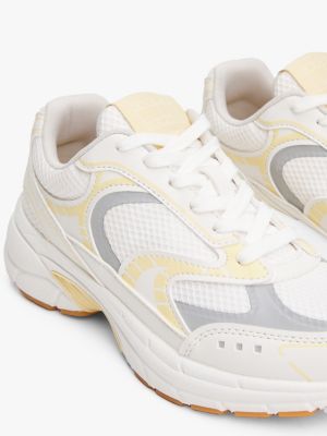 yellow archive mixed texture chunky trainers for women tommy jeans