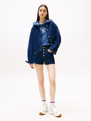 geel chunky sneaker met gemengde texturen voor dames - tommy jeans