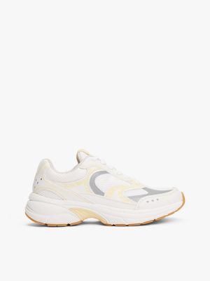 yellow archive mixed texture chunky trainers for women tommy jeans