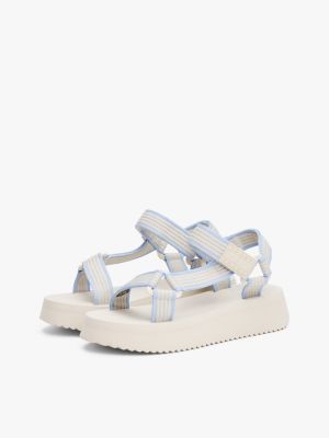 beige webbing cleat platform sandals for women tommy jeans