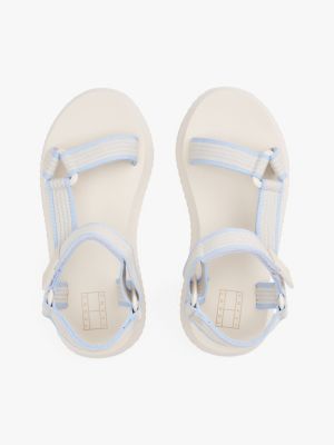 beige webbing cleat platform sandals for women tommy jeans