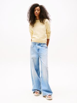sandales compensées en toile crantées beige pour femmes tommy jeans