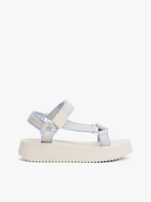 beige webbing cleat platform sandals for women tommy jeans