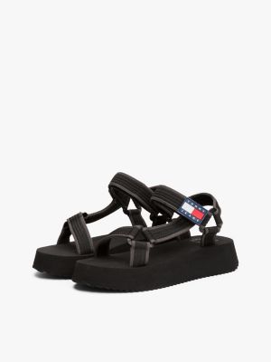 black webbing cleat platform sandals for women tommy jeans