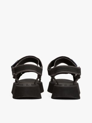 sandalias de plataforma con suela dentada negro de mujeres tommy jeans