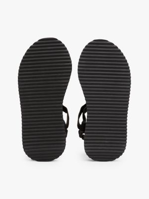 sandalias de plataforma con suela dentada negro de mujeres tommy jeans