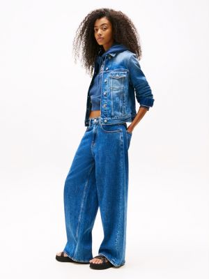 sandales compensées en toile crantées noir pour femmes tommy jeans