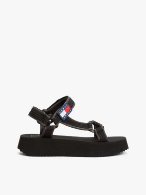 black webbing cleat platform sandals for women tommy jeans