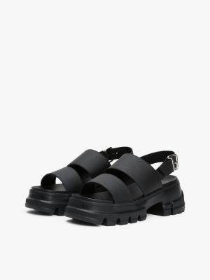 black chunky cleat sandals for women tommy jeans