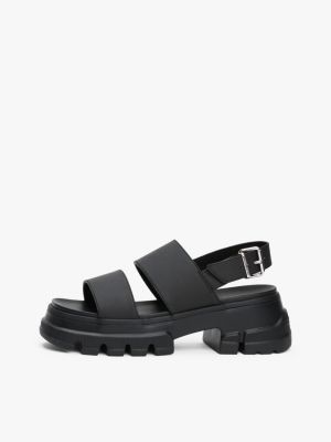 black chunky cleat sandals for women tommy jeans