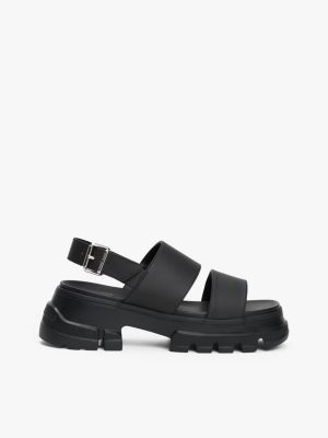 black chunky cleat sandals for women tommy jeans