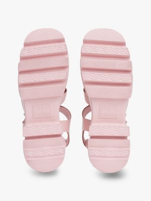 pink leather chunky cleat fisherman sandals for women tommy jeans