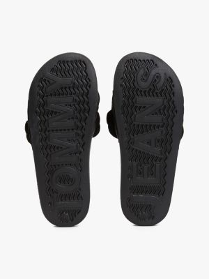 black braided strap slides for women tommy jeans