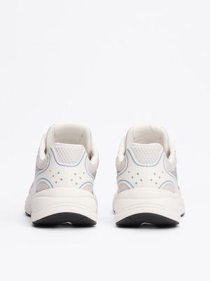 zapatillas con paneles metalizados blanco de mujeres tommy jeans