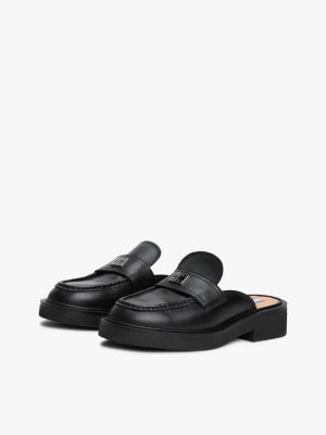 multi leather loafer mules for women tommy jeans